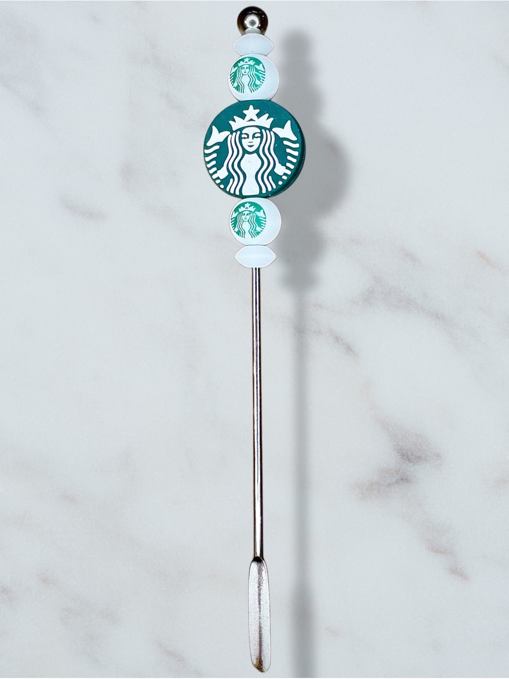 Fashion Starbucks Emerald Green & White Drink Stir